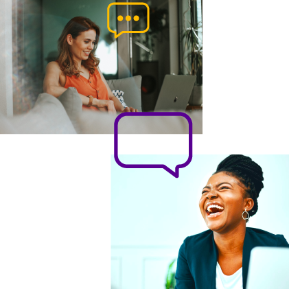 EVP image 4 A woman laughing and another woman working